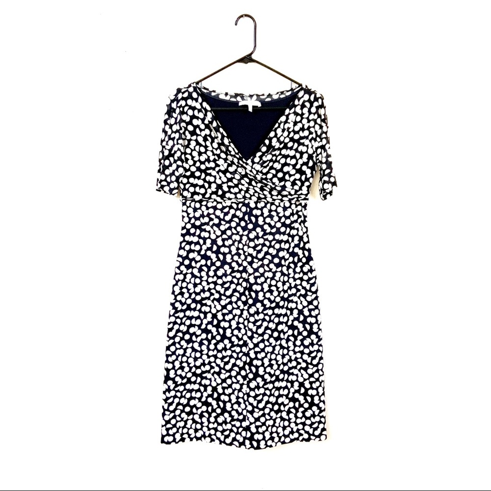 Max Mara Jersey 1/2 Sleeve Polka Dot Dress 4 40 S